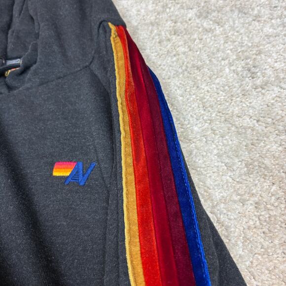 Aviator Nation Velvet 5 Stripe Hoodie Pullover Women's M Retro Loungewear - Picture 8 of 9